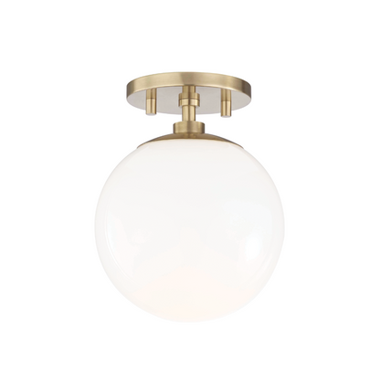 Mitzi by Hudson Valley Lighting Stella Semi-Flush Mount Aged Brass