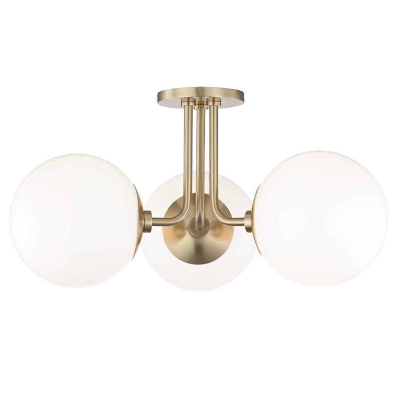 Mitzi by Hudson Valley Lighting Stella Semi-Flush Mount Aged Brass