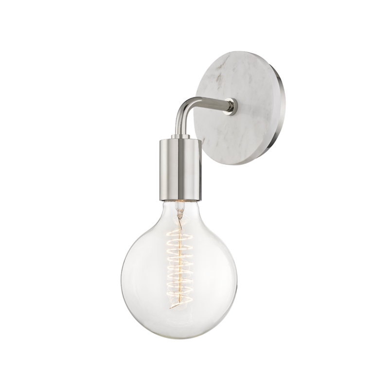 Mitzi by Hudson Valley Lighting Chloe Wall Sconce Nickel, Polished Nickel