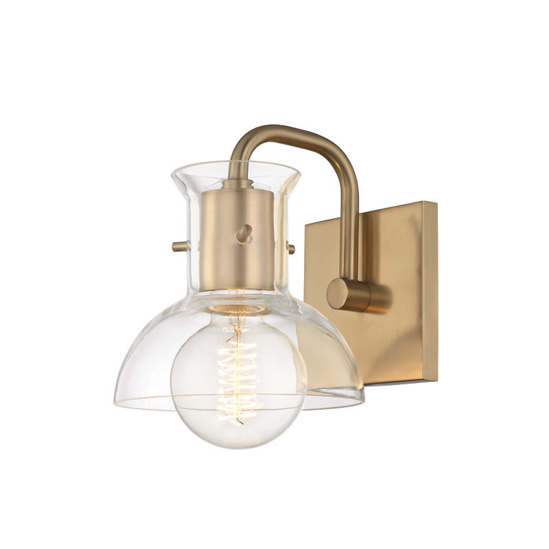 Mitzi by Hudson Valley Lighting Riley Bath Wall Sconce Aged Brass