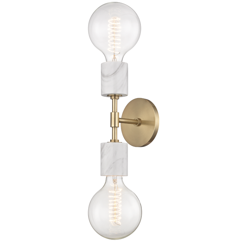 Mitzi by Hudson Valley Lighting Asime Wall Sconce Aged Brass
