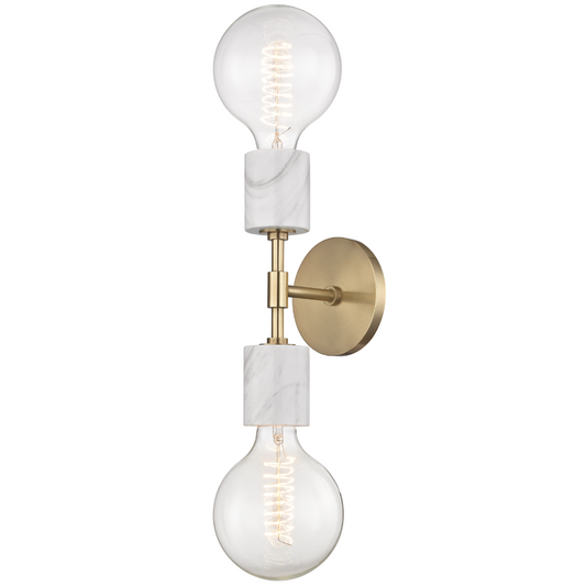 Mitzi by Hudson Valley Lighting Asime Wall Sconce Aged Brass
