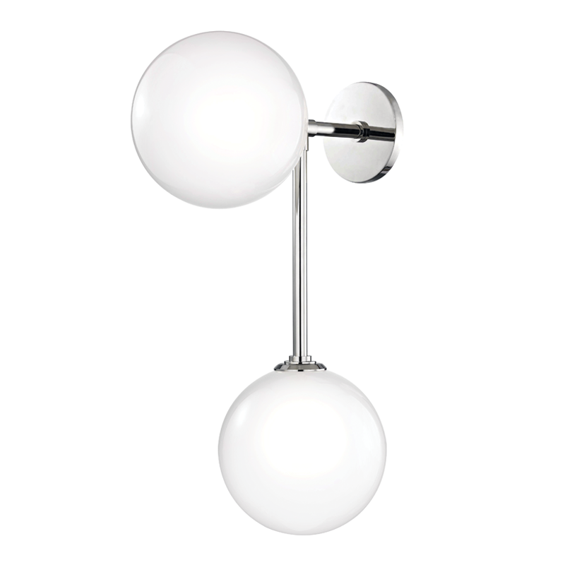 Mitzi by Hudson Valley Lighting Ashleigh Wall Sconce Nickel, Polished Nickel