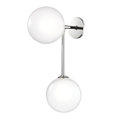 Mitzi by Hudson Valley Lighting Ashleigh Wall Sconce Nickel, Polished Nickel