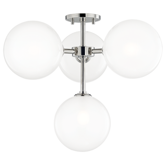 Mitzi by Hudson Valley Lighting Ashleigh Semi-Flush Mount Nickel, Polished Nickel