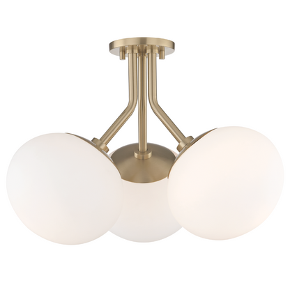 Mitzi by Hudson Valley Lighting Estee Semi-Flush Mount Aged Brass