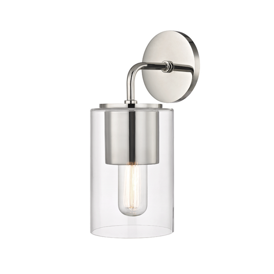 Mitzi by Hudson Valley Lighting Lula Wall Sconce Nickel, Polished Nickel