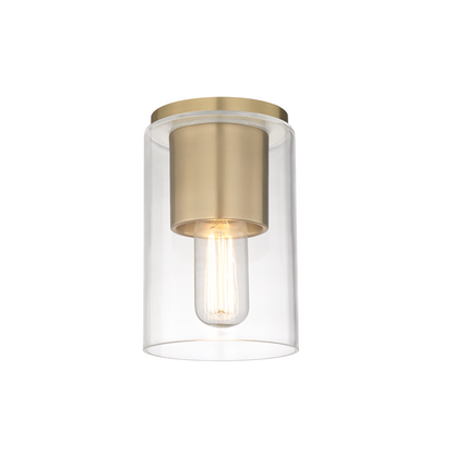 Mitzi by Hudson Valley Lighting Lula Flush Mount Brass, Antique Brass, Aged Brass
