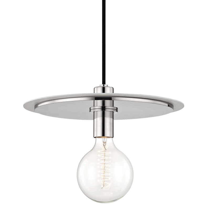 Mitzi by Hudson Valley Lighting Milo Large Pendant Polished Nickel, White