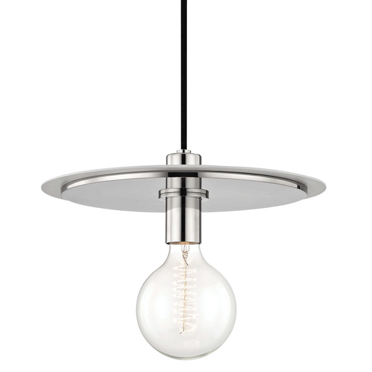 Mitzi by Hudson Valley Lighting Milo Large Pendant Polished Nickel, White