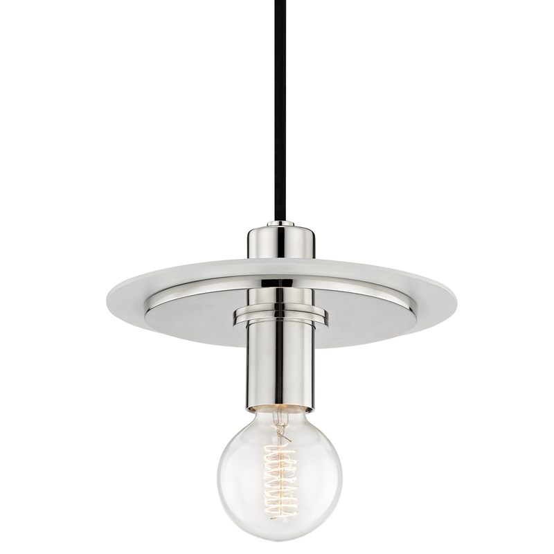 Mitzi by Hudson Valley Lighting Milo Small Pendant Polished Nickel, White