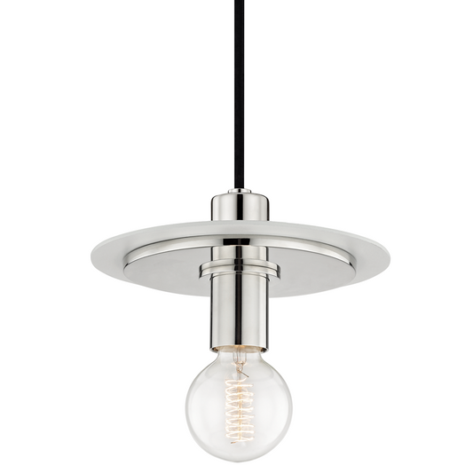 Mitzi by Hudson Valley Lighting Milo Small Pendant Polished Nickel, White