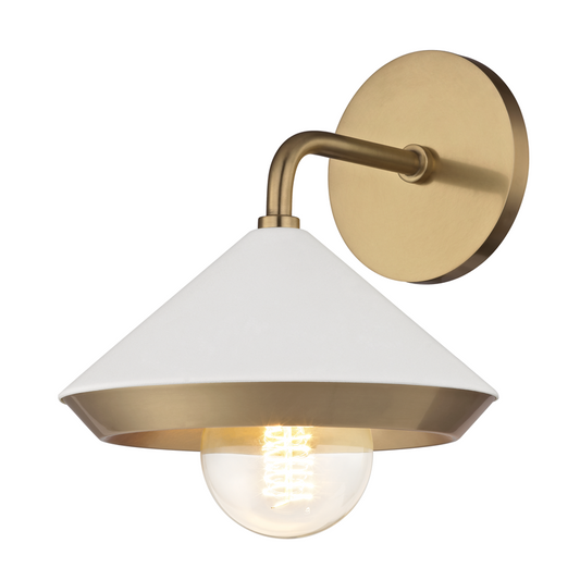 Mitzi by Hudson Valley Lighting Marnie Wall Sconce Polished Nickel, Black