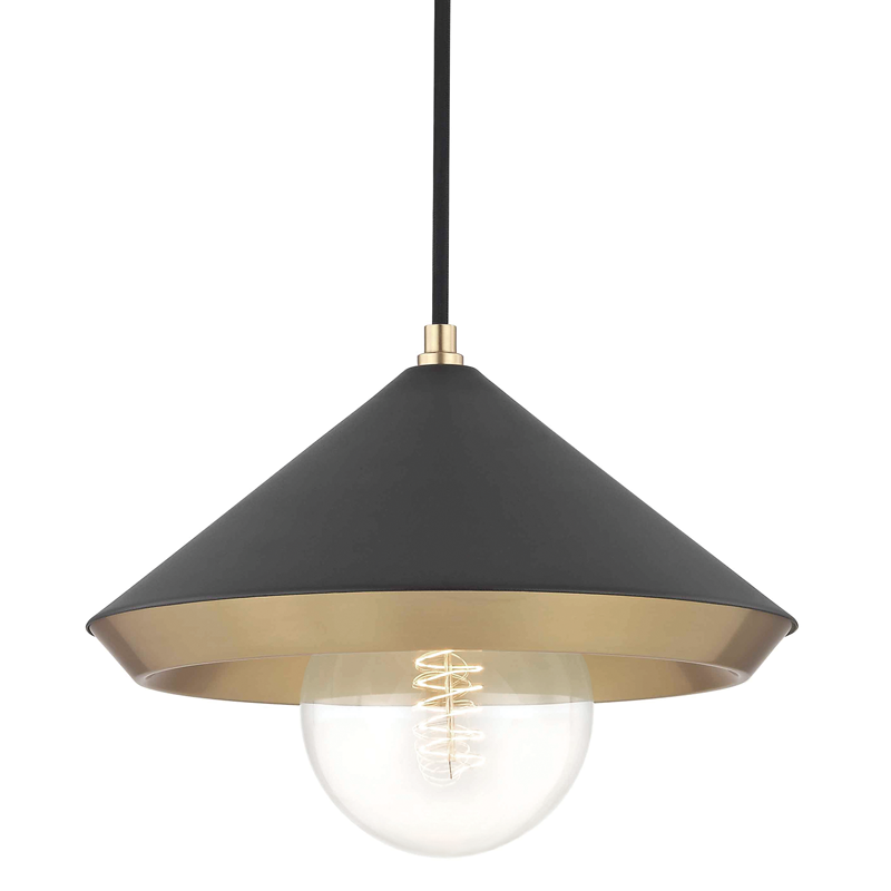 Mitzi by Hudson Valley Lighting Marnie Large Pendant Aged Brass, Black