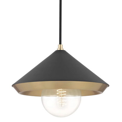 Mitzi by Hudson Valley Lighting Marnie Large Pendant Aged Brass, Black