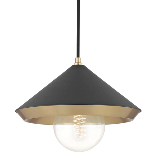 Mitzi by Hudson Valley Lighting Marnie Large Pendant Aged Brass, Black