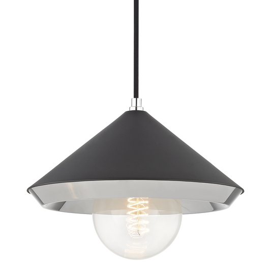 Mitzi by Hudson Valley Lighting Marnie Large Pendant Polished Nickel, Black