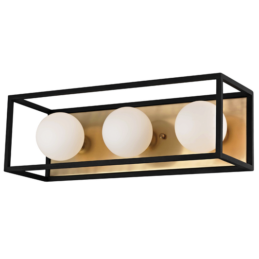 Mitzi by Hudson Valley Lighting Aira Bath Bracket Aged Brass, Black