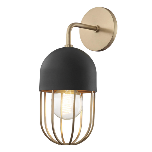Mitzi by Hudson Valley Lighting Haley Wall Sconce Aged Brass, Black