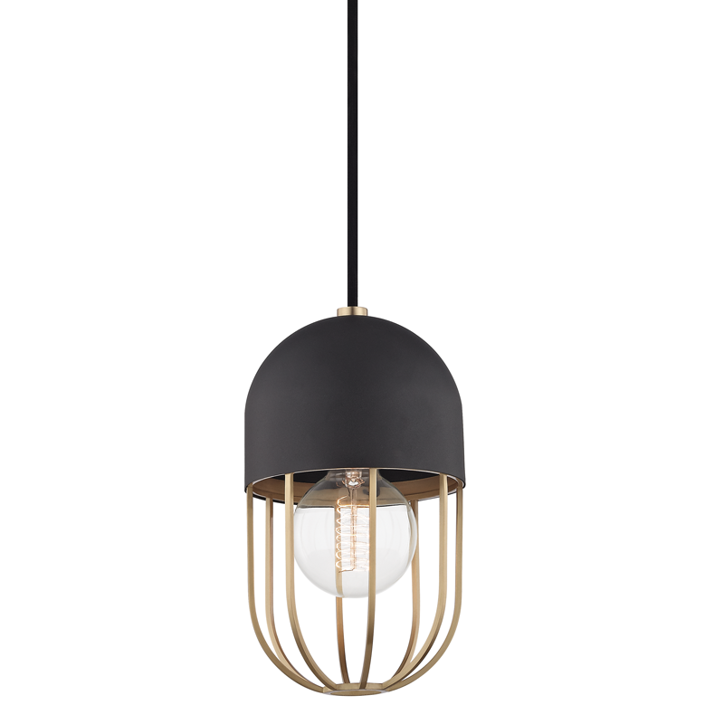 Mitzi by Hudson Valley Lighting Haley Pendant Aged Brass, Black