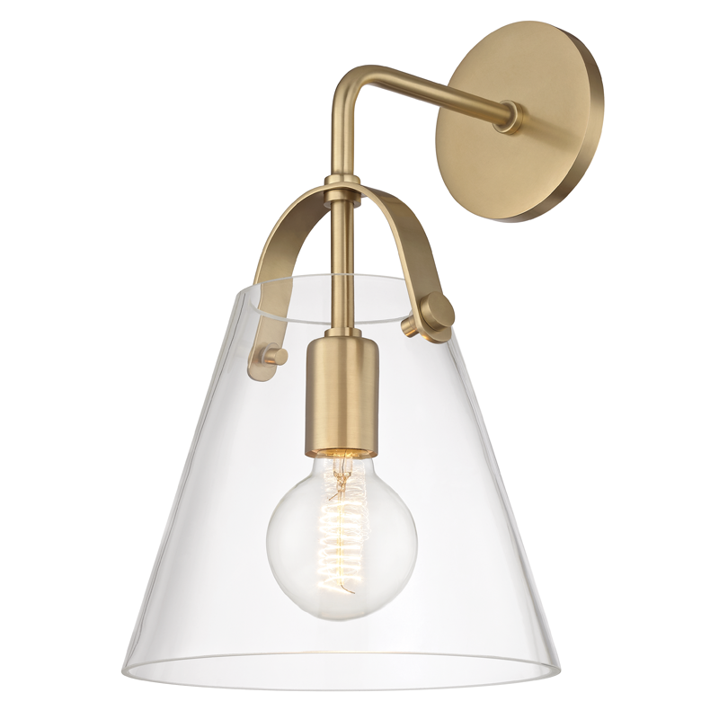 Mitzi by Hudson Valley Lighting Karin Wall Sconce Aged Brass