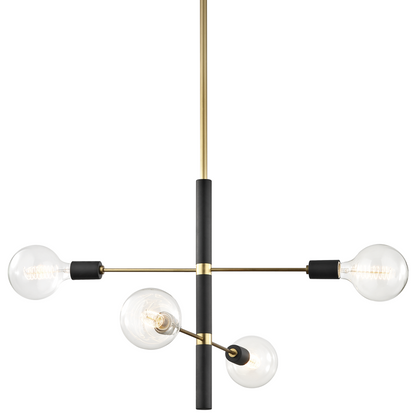 Mitzi by Hudson Valley Lighting Astrid Chandelier Aged Brass, Black