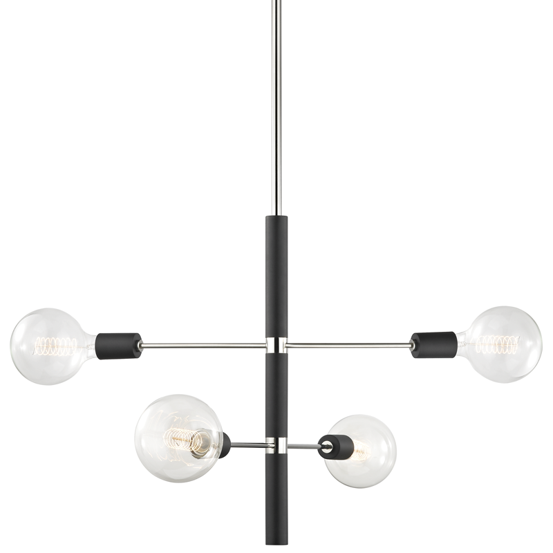 Mitzi by Hudson Valley Lighting Astrid Chandelier Polished Nickel, Black