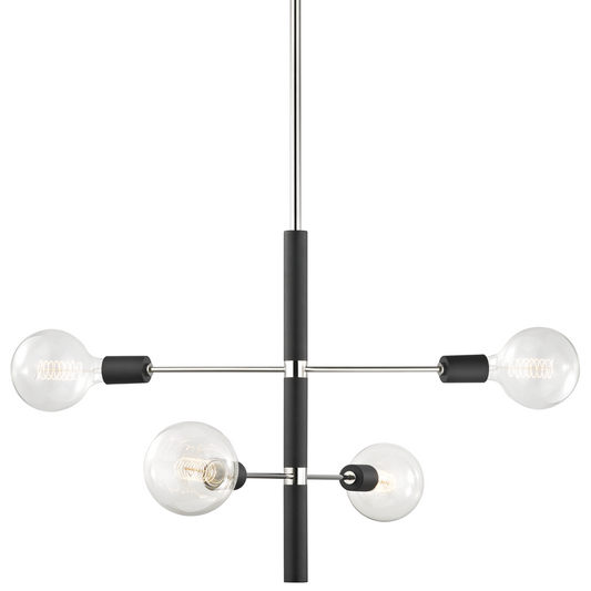 Mitzi by Hudson Valley Lighting Astrid Chandelier Polished Nickel, Black