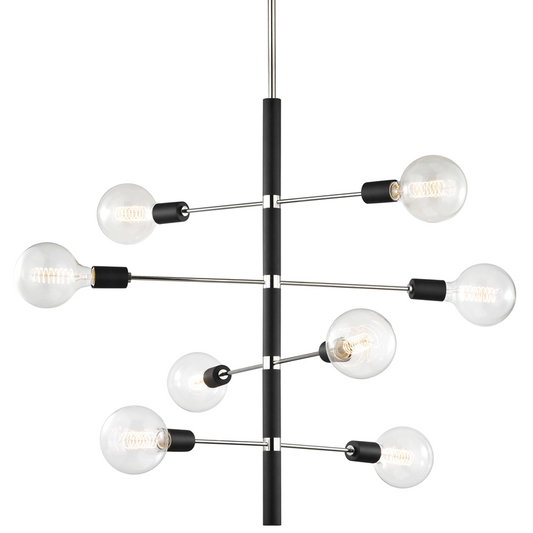 Mitzi by Hudson Valley Lighting Astrid Chandelier Polished Nickel, Black