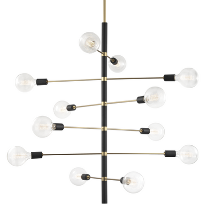 Mitzi by Hudson Valley Lighting Astrid Chandelier Aged Brass, Black