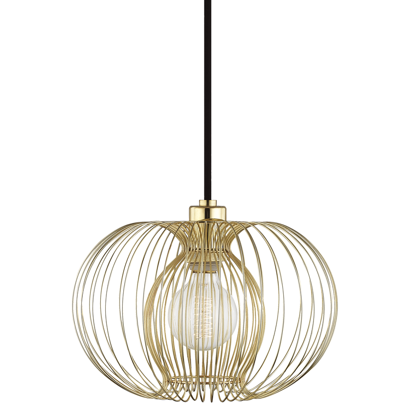 Mitzi by Hudson Valley Lighting Jasmine Small Pendant Brass, Polished Brass