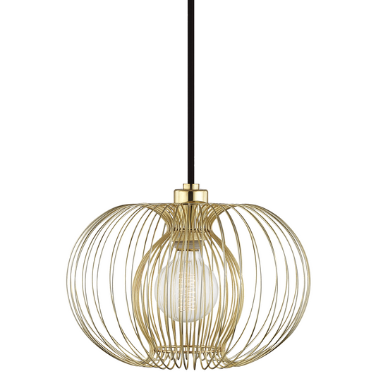 Mitzi by Hudson Valley Lighting Jasmine Small Pendant Brass, Polished Brass
