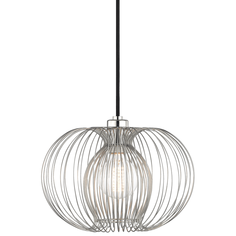 Mitzi by Hudson Valley Lighting Jasmine Small Pendant Nickel, Polished Nickel