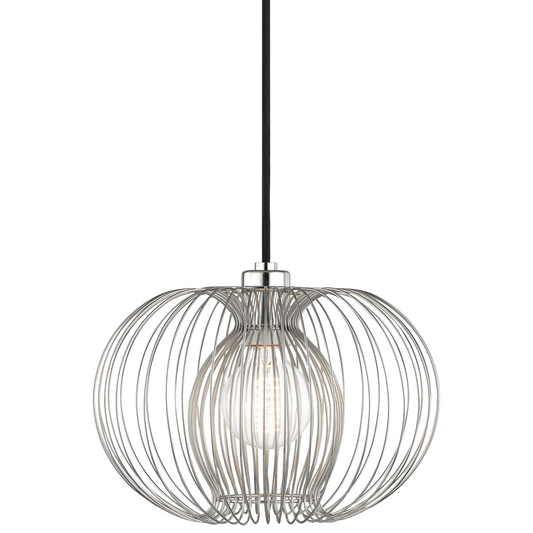 Mitzi by Hudson Valley Lighting Jasmine Small Pendant Nickel, Polished Nickel