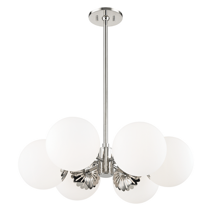 Mitzi by Hudson Valley Lighting Paige Chandelier Nickel, Polished Nickel