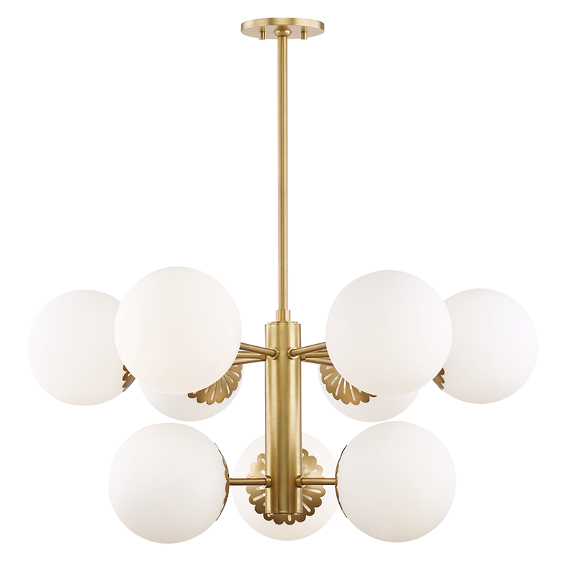 Mitzi by Hudson Valley Lighting Paige Chandelier Brass, Antique Brass, Aged Brass