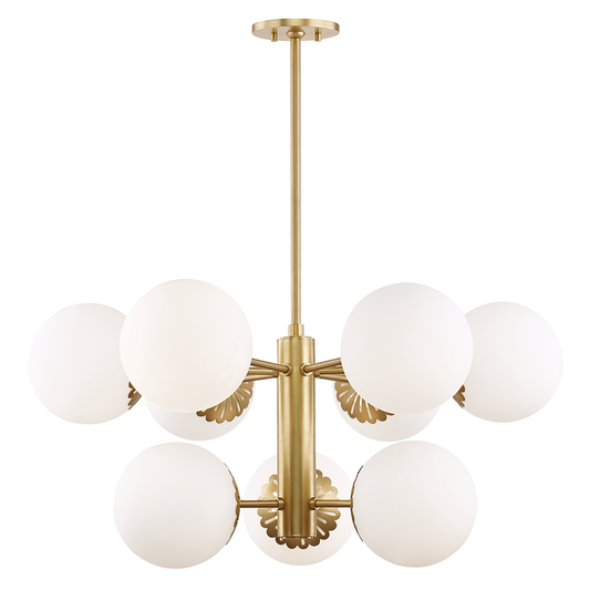 Mitzi by Hudson Valley Lighting Paige Chandelier Brass, Antique Brass, Aged Brass