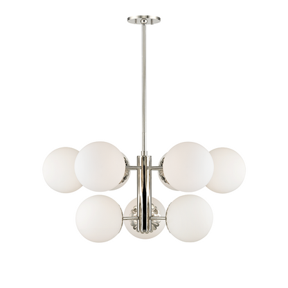 Mitzi by Hudson Valley Lighting Paige Chandelier Nickel, Polished Nickel