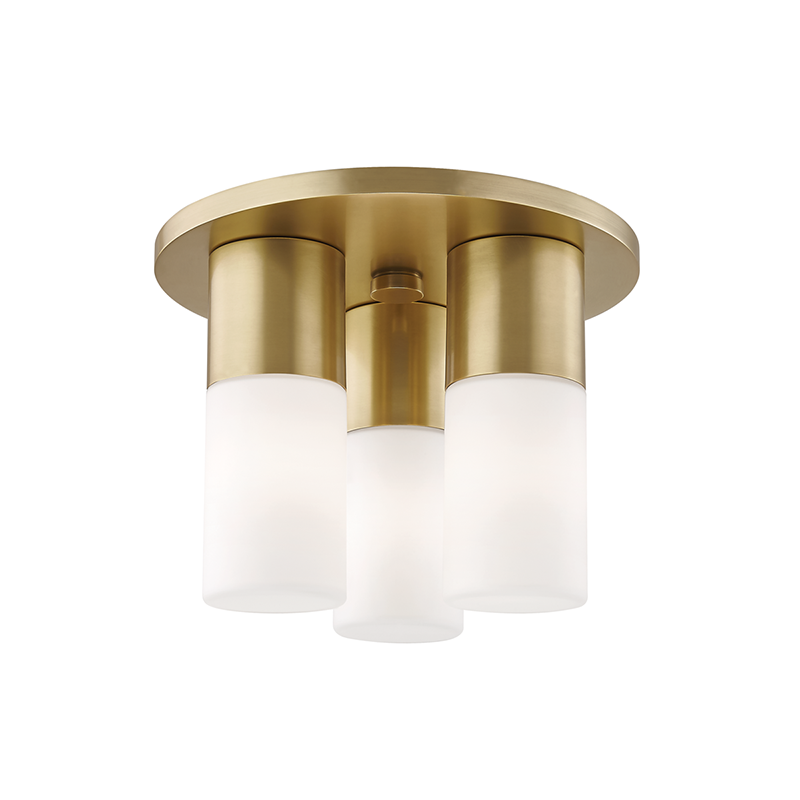 Mitzi by Hudson Valley Lighting Lola Flush Mount Brass, Antique Brass, Aged Brass
