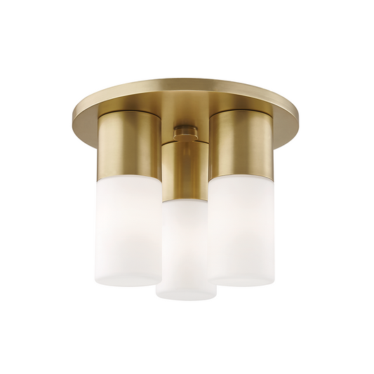 Mitzi by Hudson Valley Lighting Lola Flush Mount Brass, Antique Brass, Aged Brass