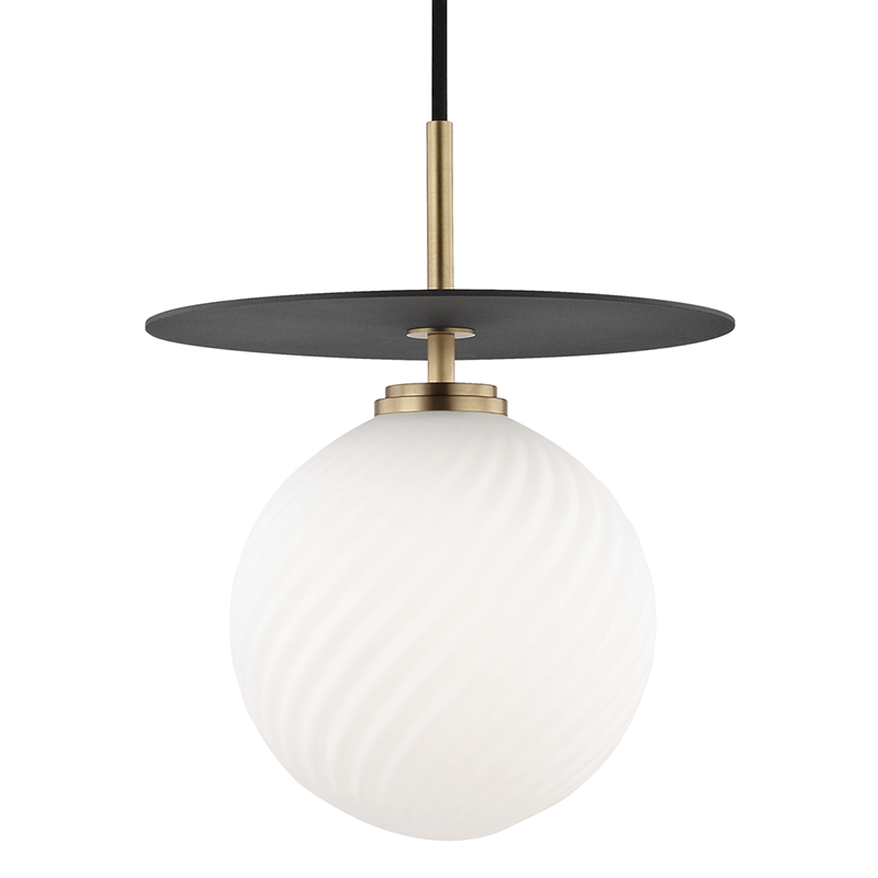 Mitzi by Hudson Valley Lighting Ellis Large Pendant Aged Brass, Black
