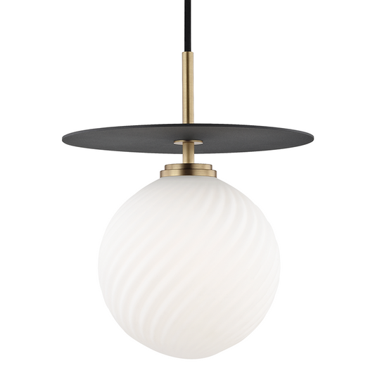 Mitzi by Hudson Valley Lighting Ellis Large Pendant Aged Brass, Black