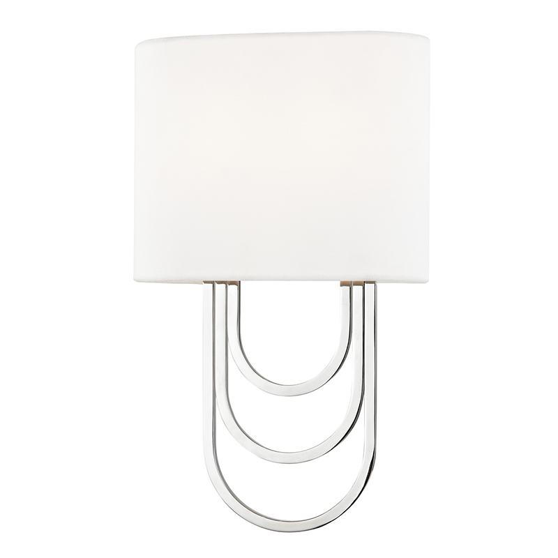 Mitzi by Hudson Valley Lighting Farah Wall Sconce Nickel, Polished Nickel