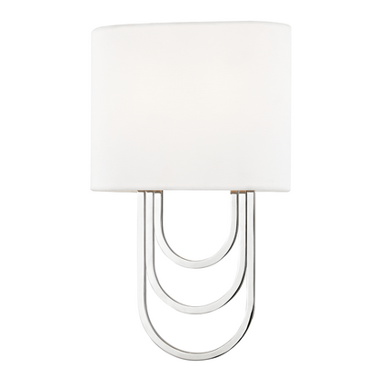 Mitzi by Hudson Valley Lighting Farah Wall Sconce Nickel, Polished Nickel