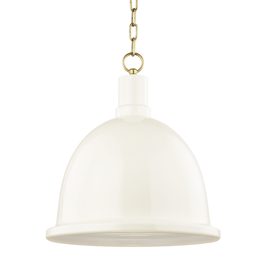 Mitzi by Hudson Valley Lighting Blair Large Pendant Aged Brass, Cream