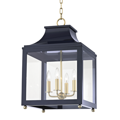 Mitzi by Hudson Valley Lighting Leigh Large Pendant Aged Brass, Navy