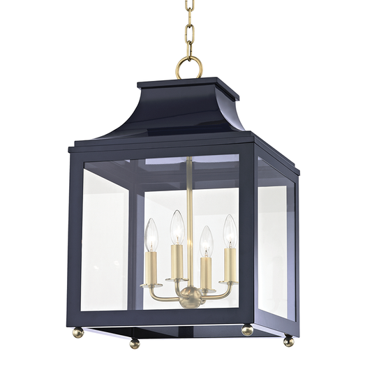 Mitzi by Hudson Valley Lighting Leigh Large Pendant Aged Brass, Navy