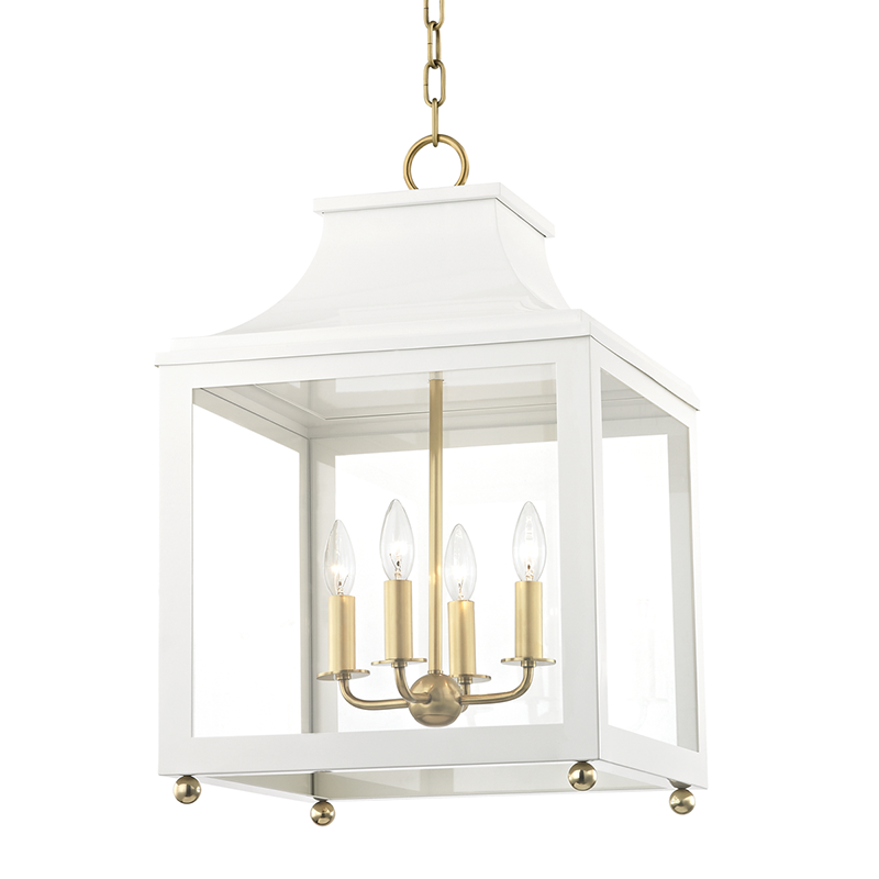 Mitzi by Hudson Valley Lighting Leigh Large Pendant Antique Brass, Aged Brass, Off White