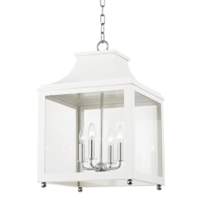 Mitzi by Hudson Valley Lighting Leigh Small Pendant Polished Nickel, White