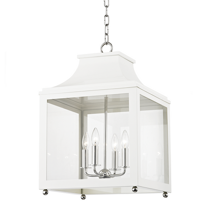 Mitzi by Hudson Valley Lighting Leigh Small Pendant Polished Nickel, White